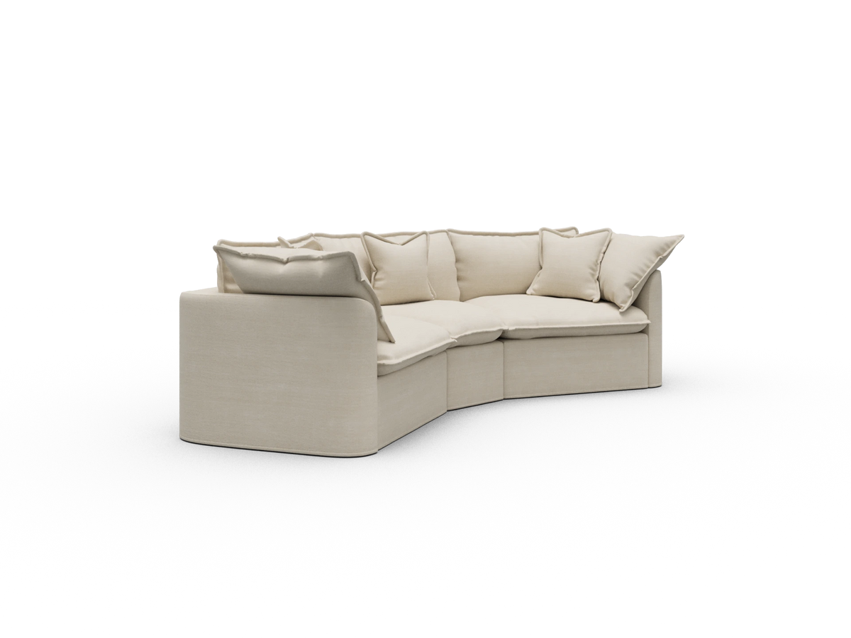 Tamarama Sectional Sofa - Winter Cream / 3 Sections / Extra Wide