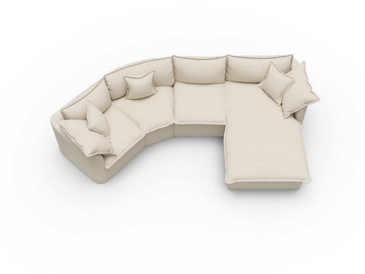 Tamarama Sectional Sofa - Winter Cream / 4 Sections / Regular