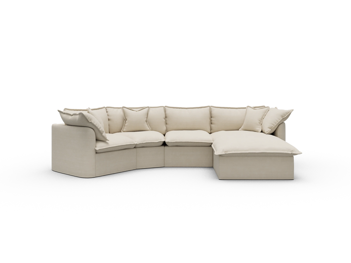 Tamarama Sectional Sofa - Winter Cream / 4 Sections / Regular