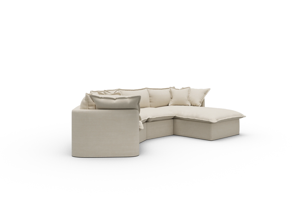 Tamarama Sectional Sofa - Winter Cream / 4 Sections / Regular