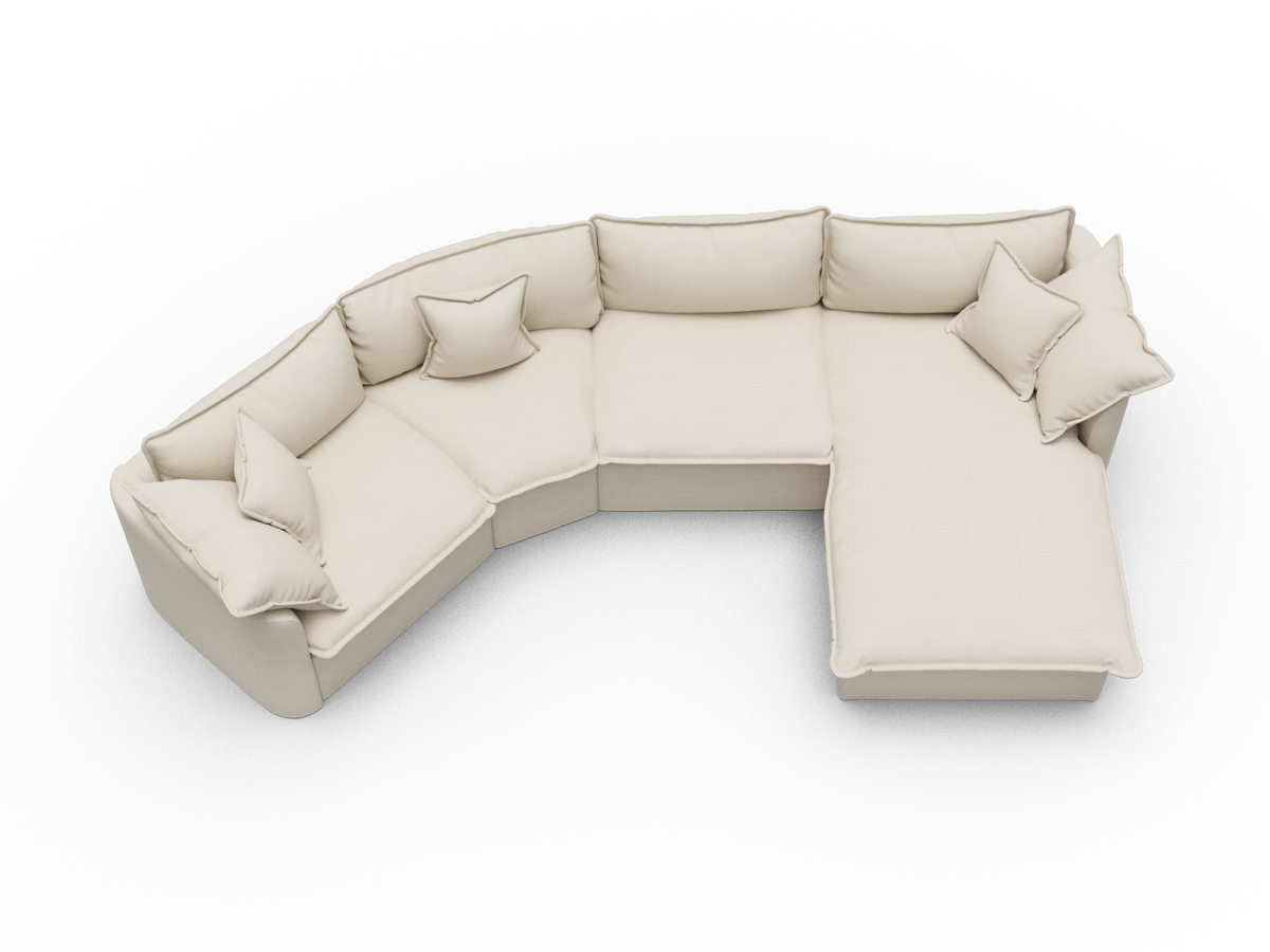 Tamarama Sectional Sofa - Winter Cream / 4 Sections / Extra Wide