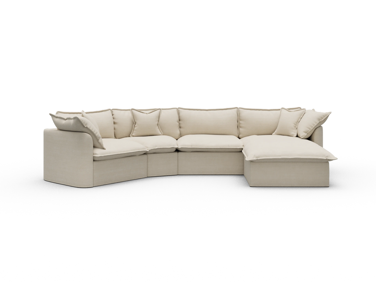 Tamarama Sectional Sofa - Winter Cream / 4 Sections / Extra Wide