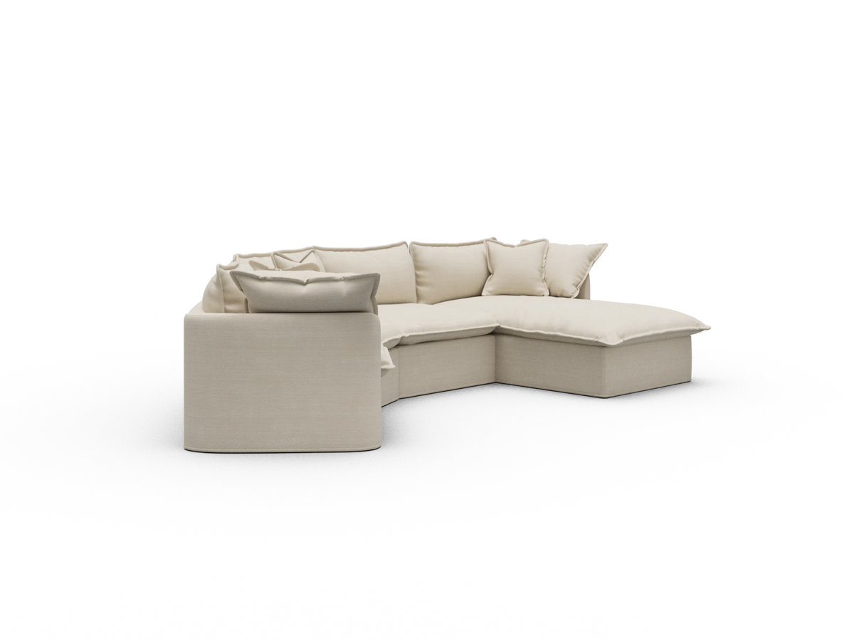 Tamarama Sectional Sofa - Winter Cream / 4 Sections / Extra Wide
