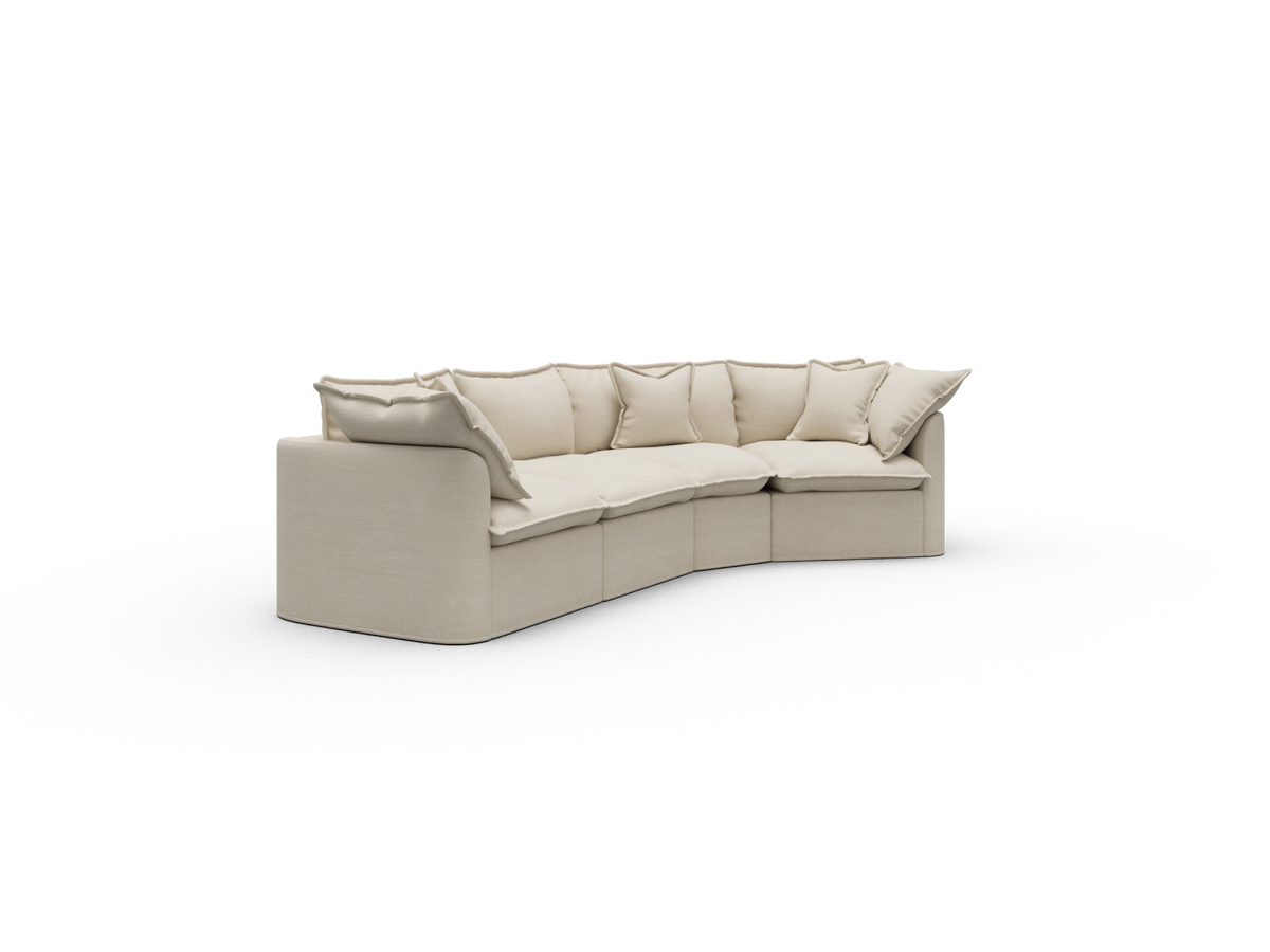 Tamarama Sectional Sofa - Winter Cream / 4 Sections / Regular