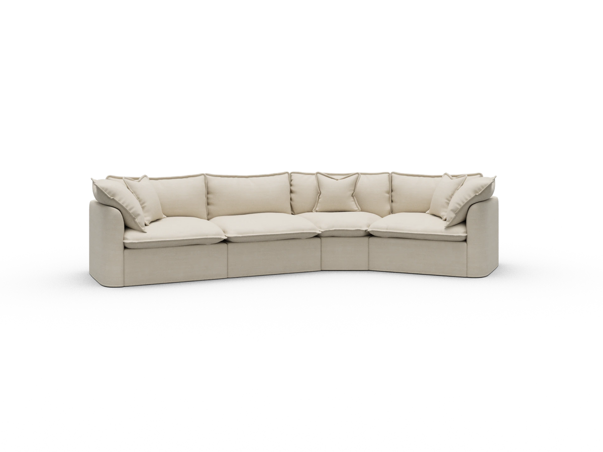 Tamarama Sectional Sofa - Winter Cream / 4 Sections / Extra Wide
