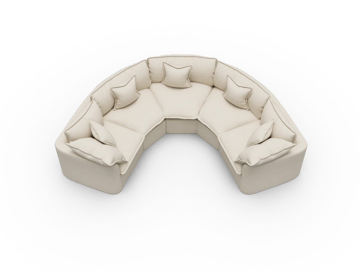 Tamarama Sectional Sofa - Winter Cream / 5 Sections / Regular