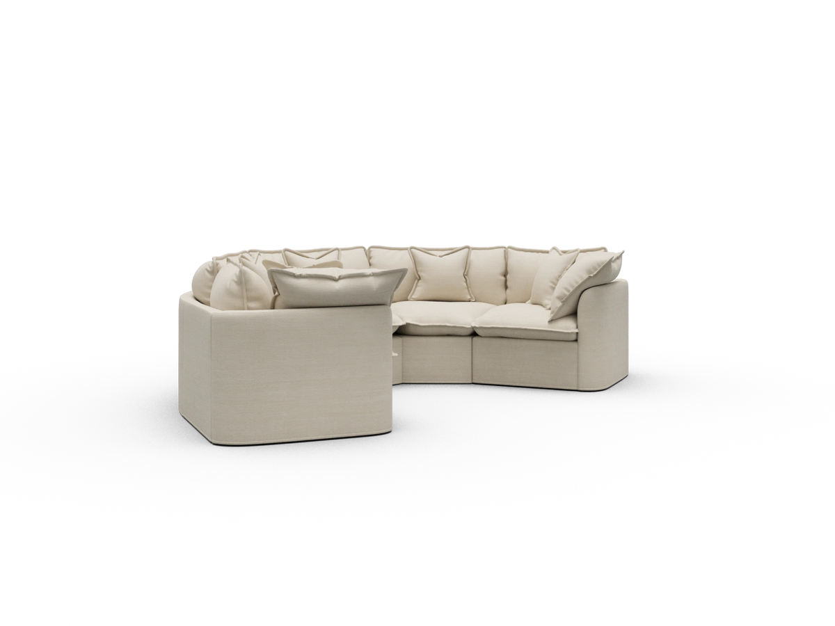 Tamarama Sectional Sofa - Winter Cream / 5 Sections / Regular