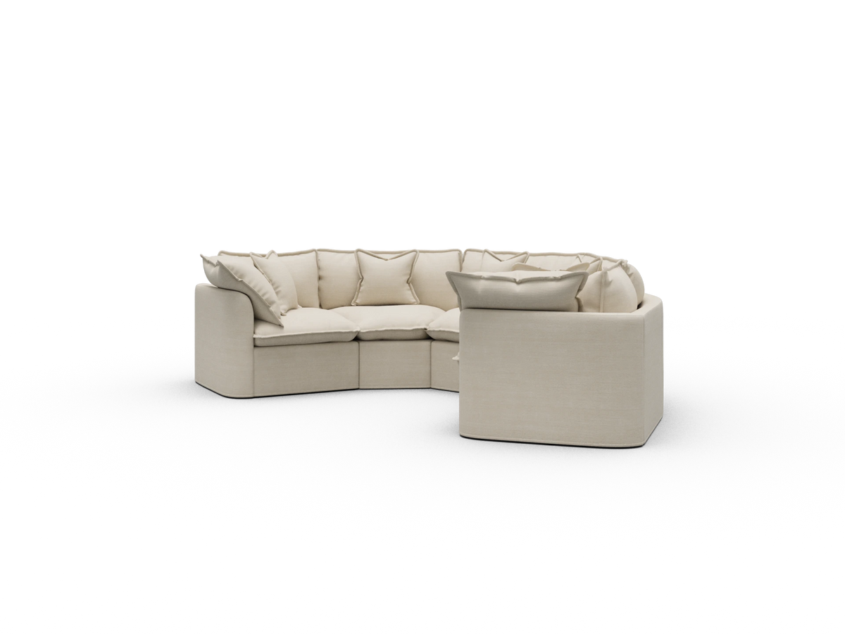 Tamarama Sectional Sofa - Winter Cream / 5 Sections / Regular