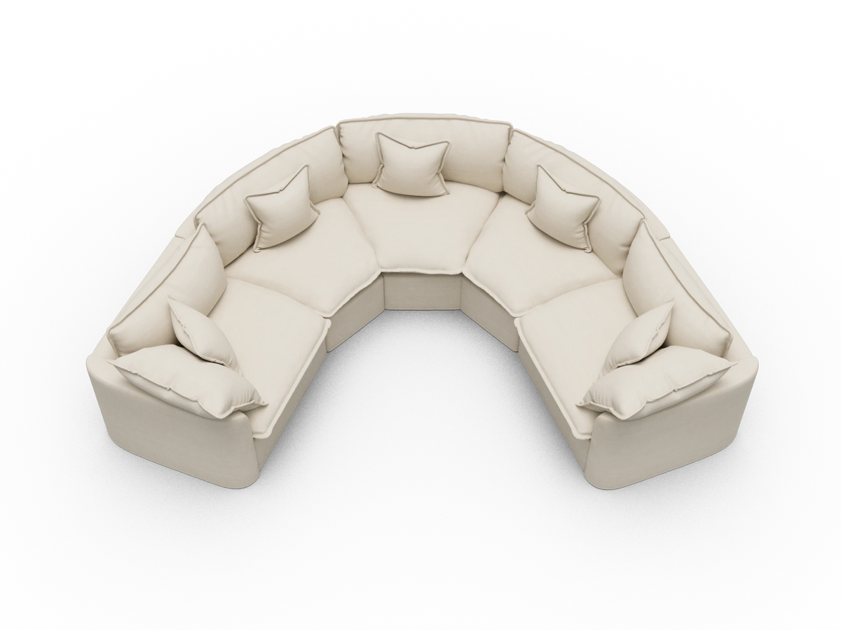Tamarama Sectional Sofa - Winter Cream / 5 Sections / Extra Wide
