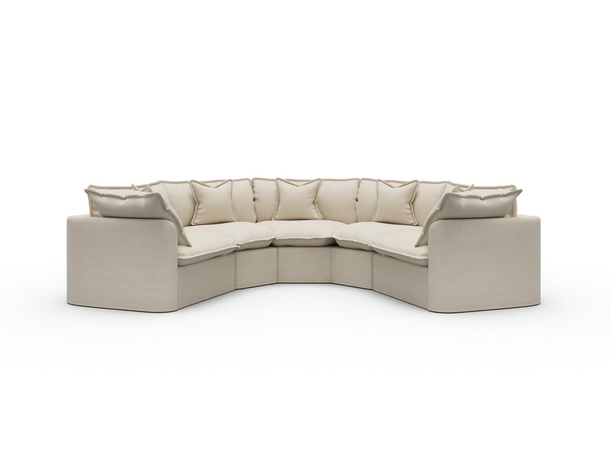 Tamarama Sectional Sofa - Winter Cream / 5 Sections / Extra Wide