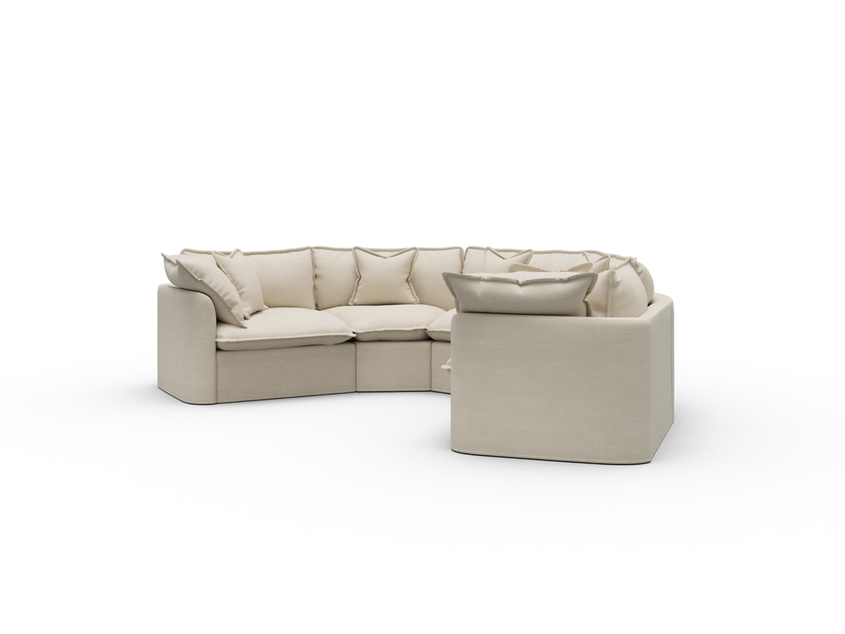 Tamarama Sectional Sofa - Winter Cream / 5 Sections / Extra Wide