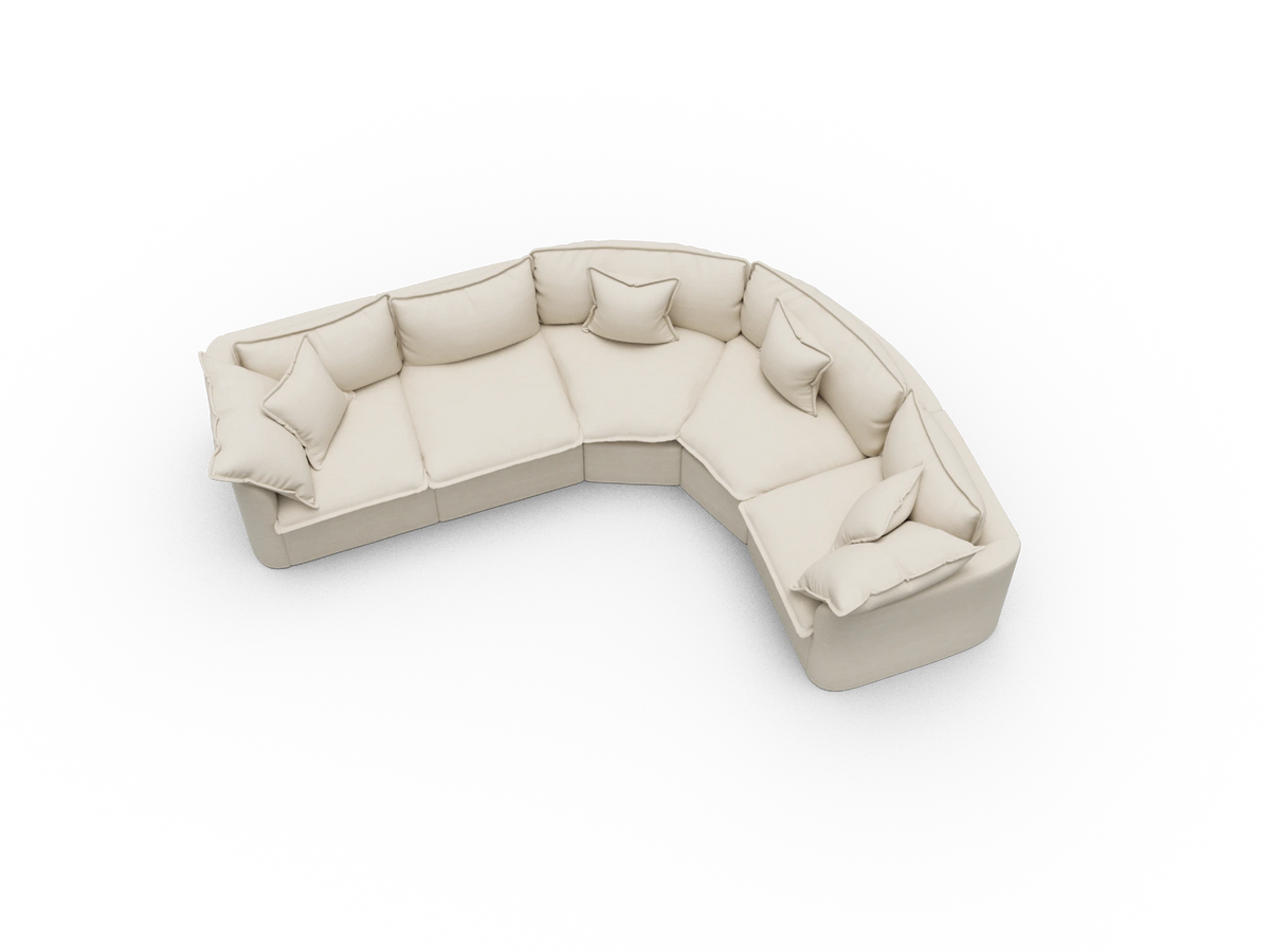 Tamarama Sectional Sofa - Winter Cream / 5 Sections / Regular