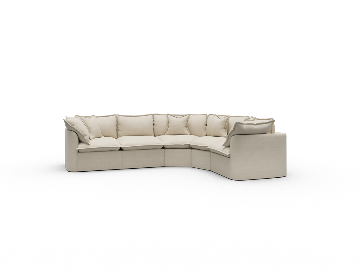 Tamarama Sectional Sofa - Winter Cream / 5 Sections / Regular