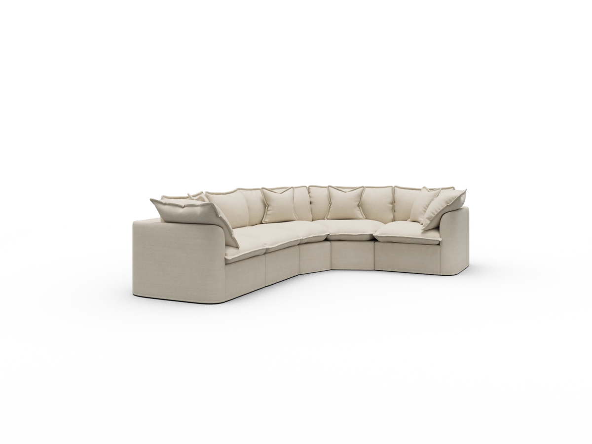 Tamarama Sectional Sofa - Winter Cream / 5 Sections / Regular