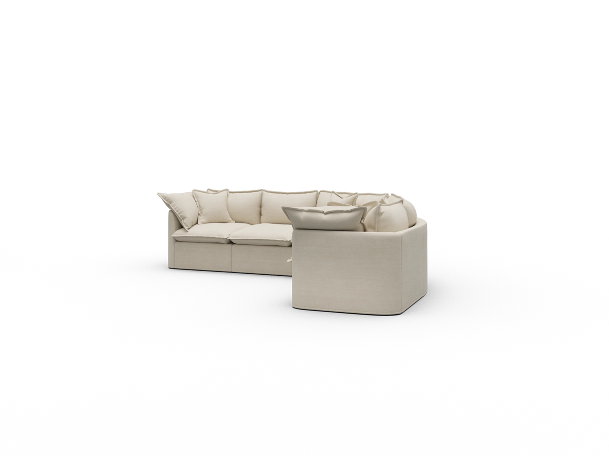 Tamarama Sectional Sofa - Winter Cream / 5 Sections / Regular