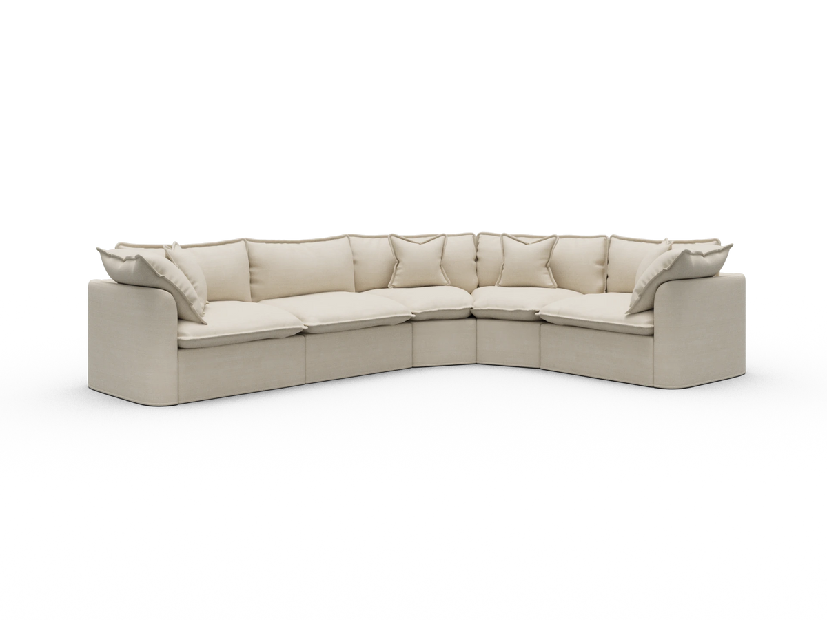 Tamarama Sectional Sofa - Winter Cream / 5 Sections / Extra Wide