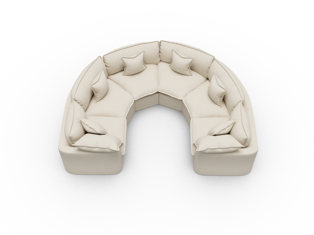 Tamarama Sectional Sofa - Winter Cream / 6 Sections / Regular