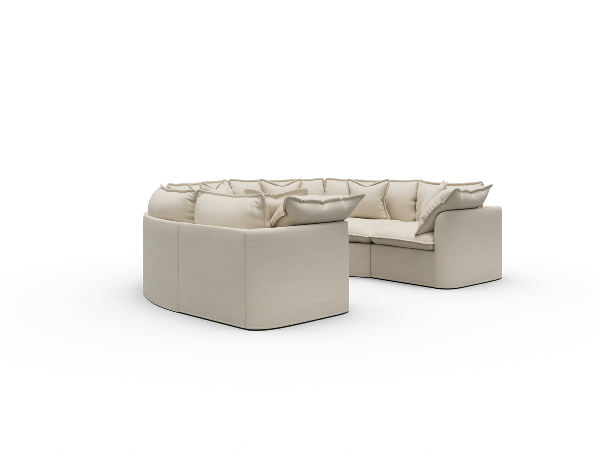Tamarama Sectional Sofa - Winter Cream / 6 Sections / Regular