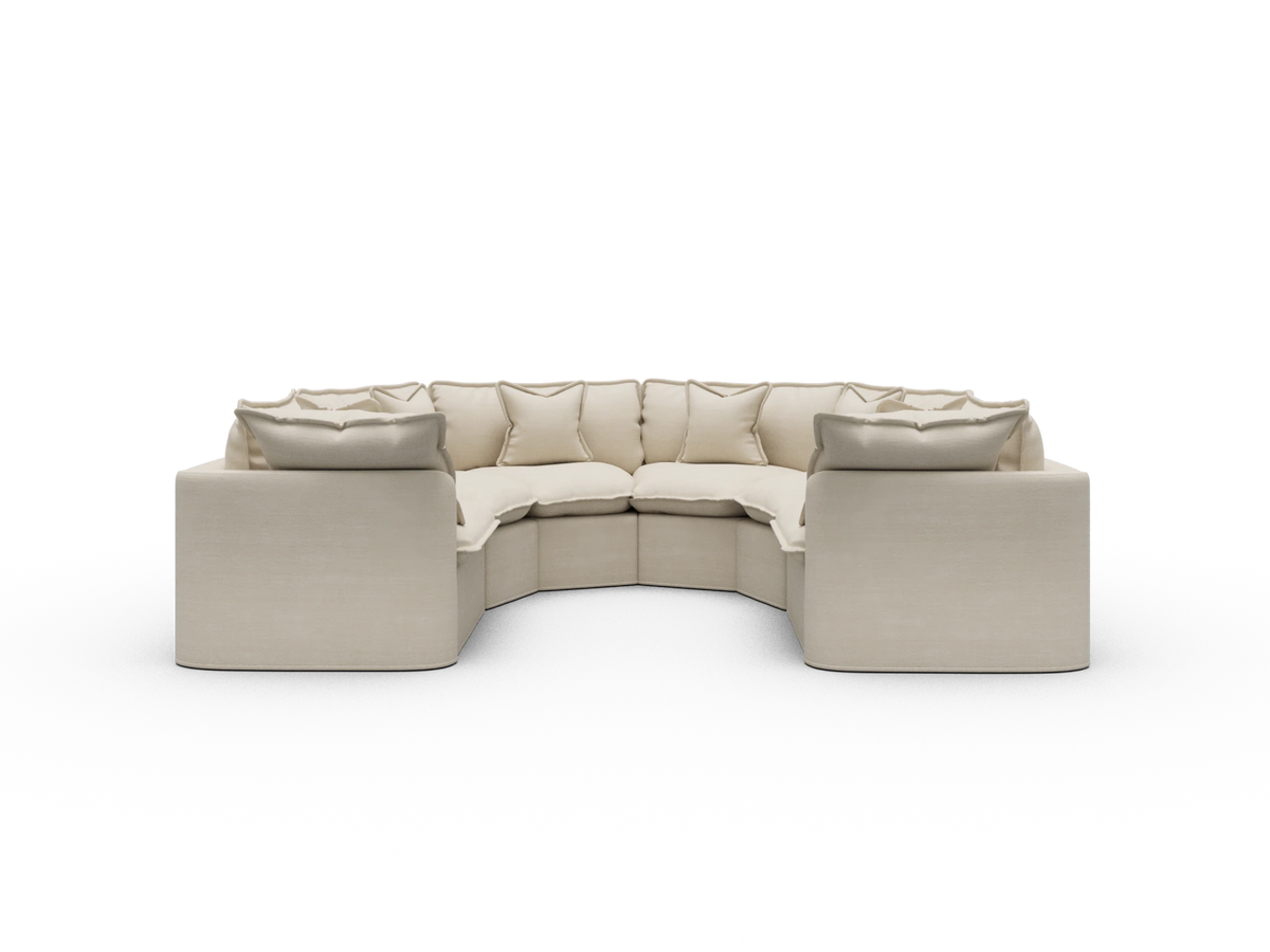 Tamarama Sectional Sofa - Winter Cream / 6 Sections / Extra Wide