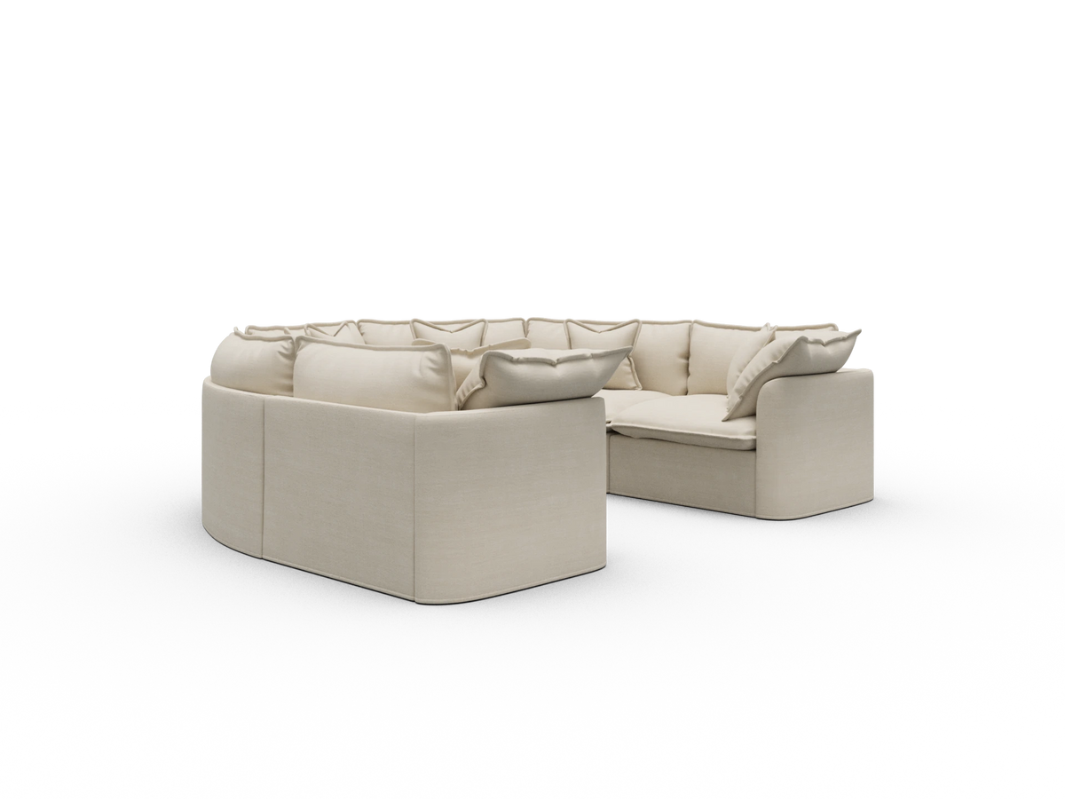 Tamarama Sectional Sofa - Winter Cream / 6 Sections / Extra Wide