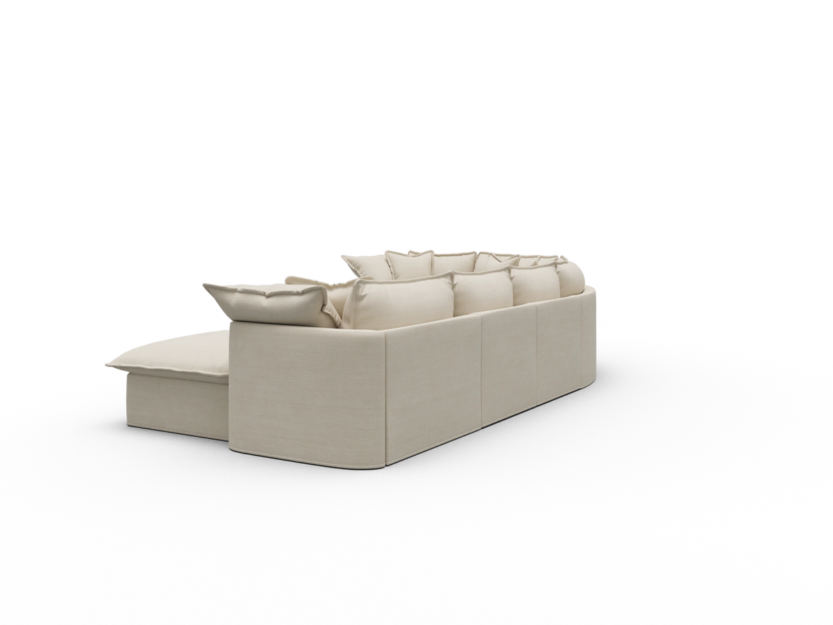 Tamarama Sectional Sofa - Winter Cream / 6 Sections with Chaise / Regular