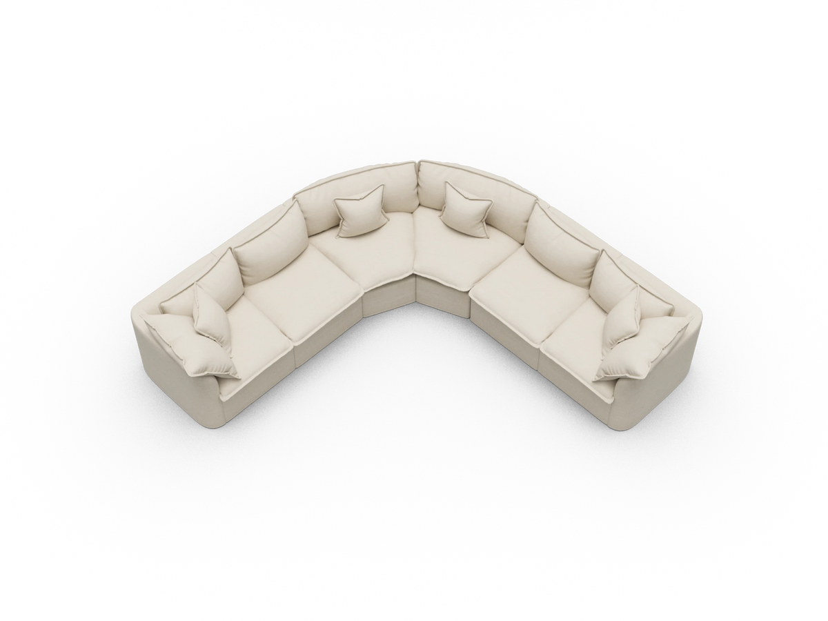 Tamarama Sectional Sofa - Winter Cream / 6 Sections / Regular
