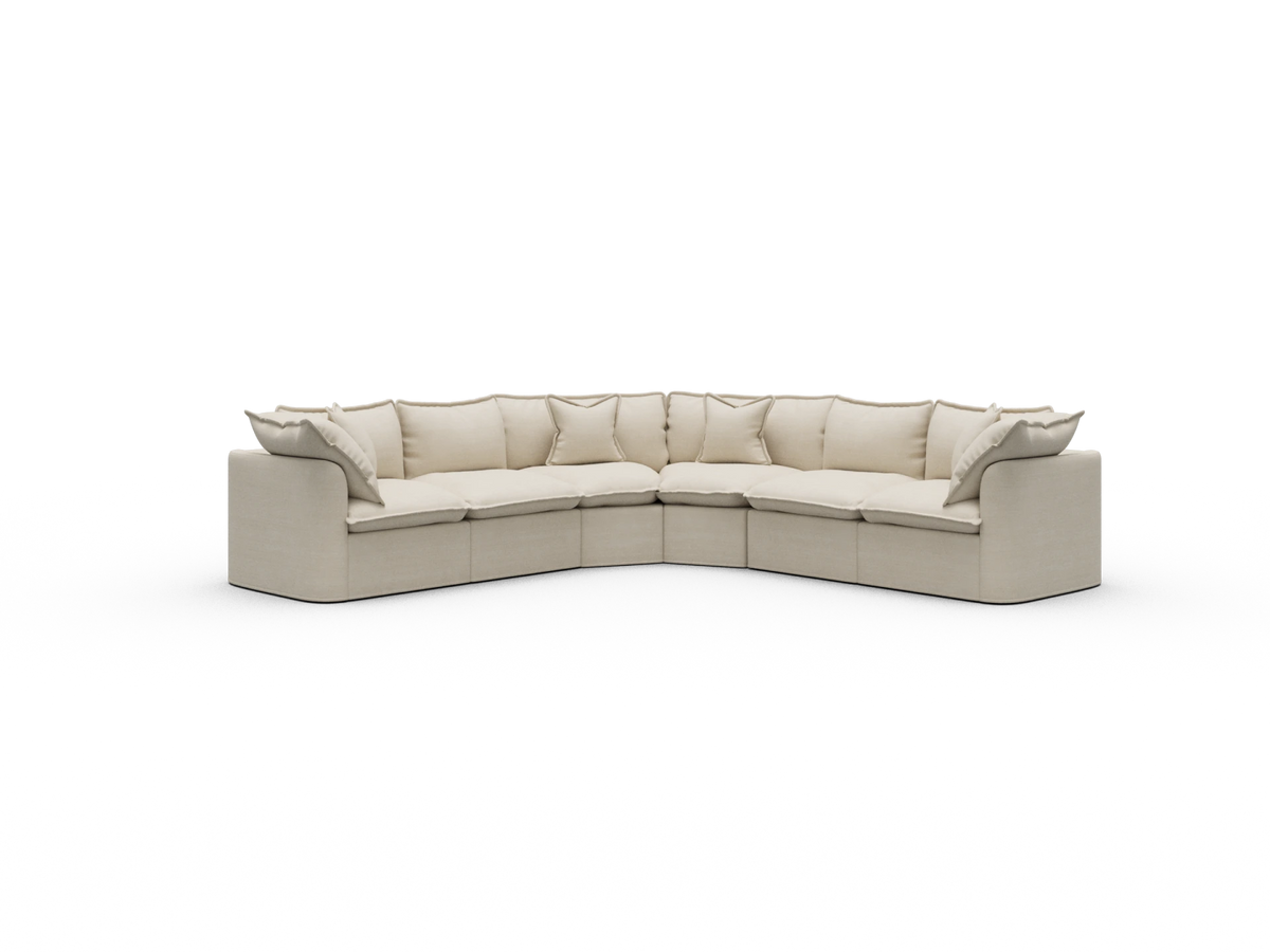 Tamarama Sectional Sofa - Winter Cream / 6 Sections / Regular