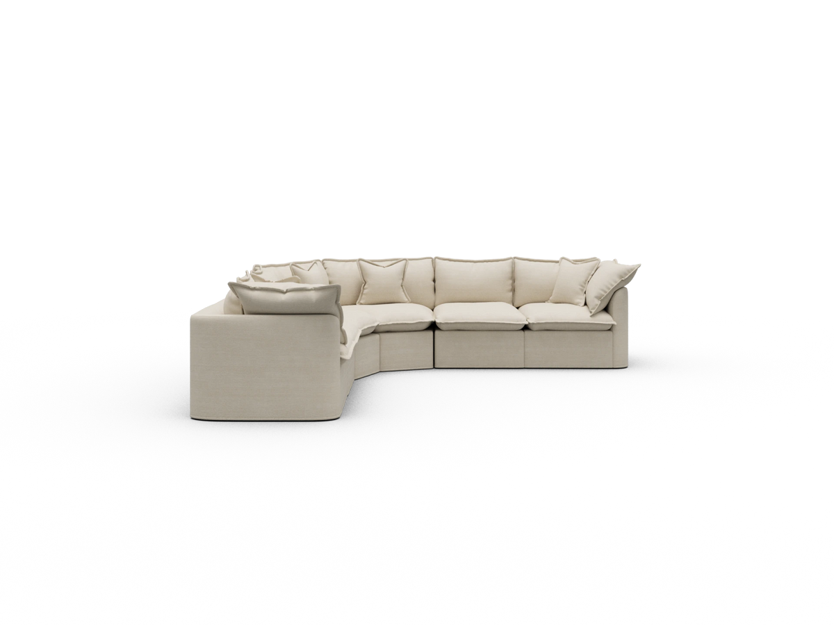 Tamarama Sectional Sofa - Winter Cream / 6 Sections / Regular