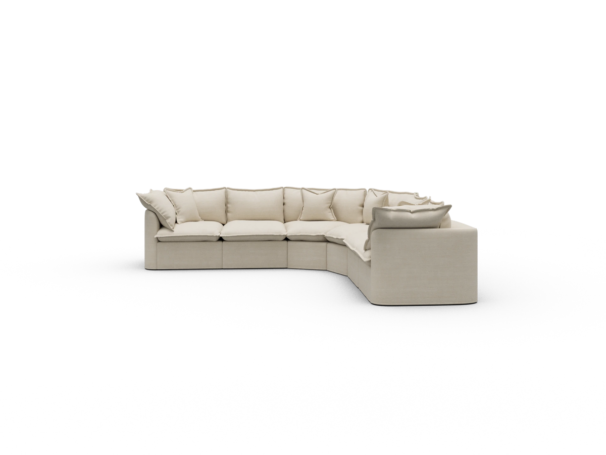 Tamarama Sectional Sofa - Winter Cream / 6 Sections / Regular