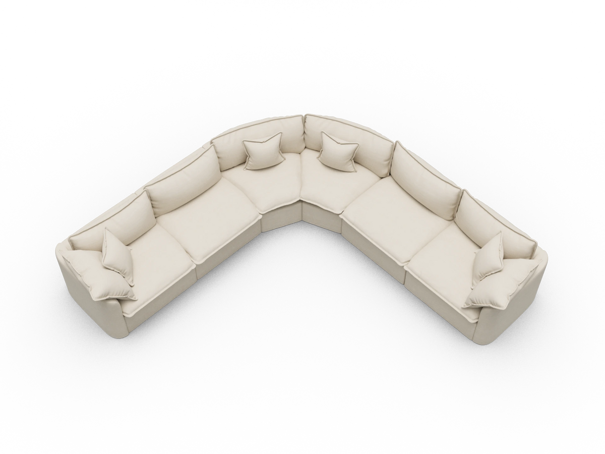 Tamarama Sectional Sofa - Winter Cream / 6 Sections / Extra Wide