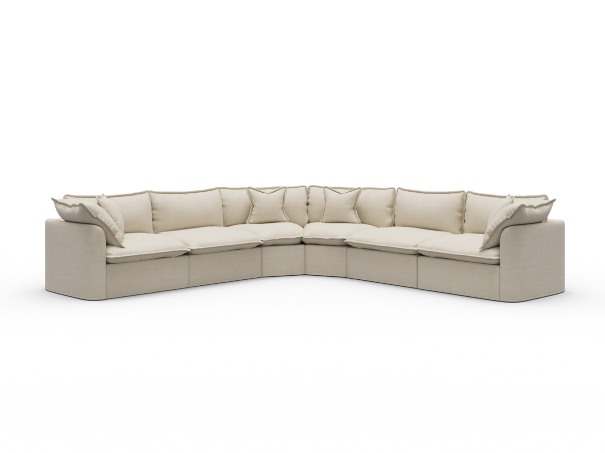 Tamarama Sectional Sofa - Winter Cream / 6 Sections / Extra Wide