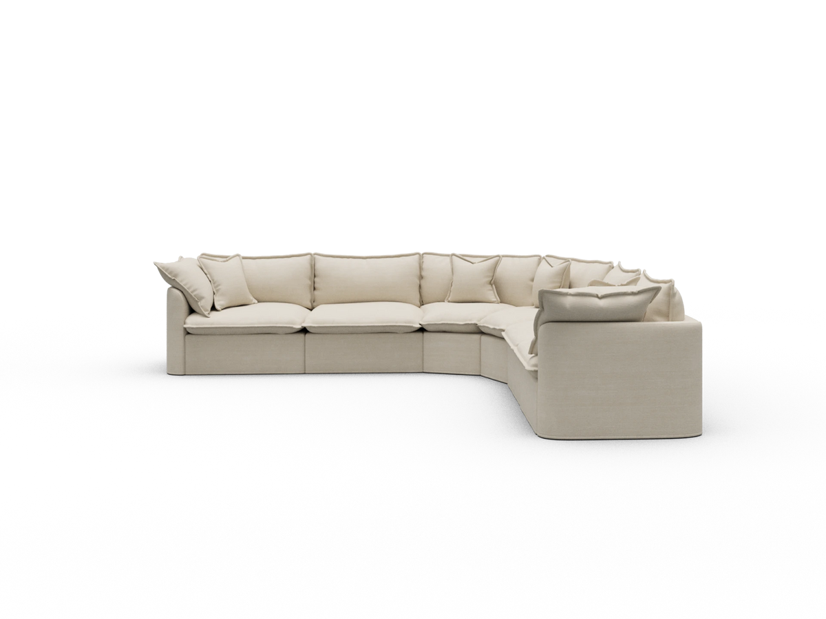Tamarama Sectional Sofa - Winter Cream / 6 Sections / Extra Wide