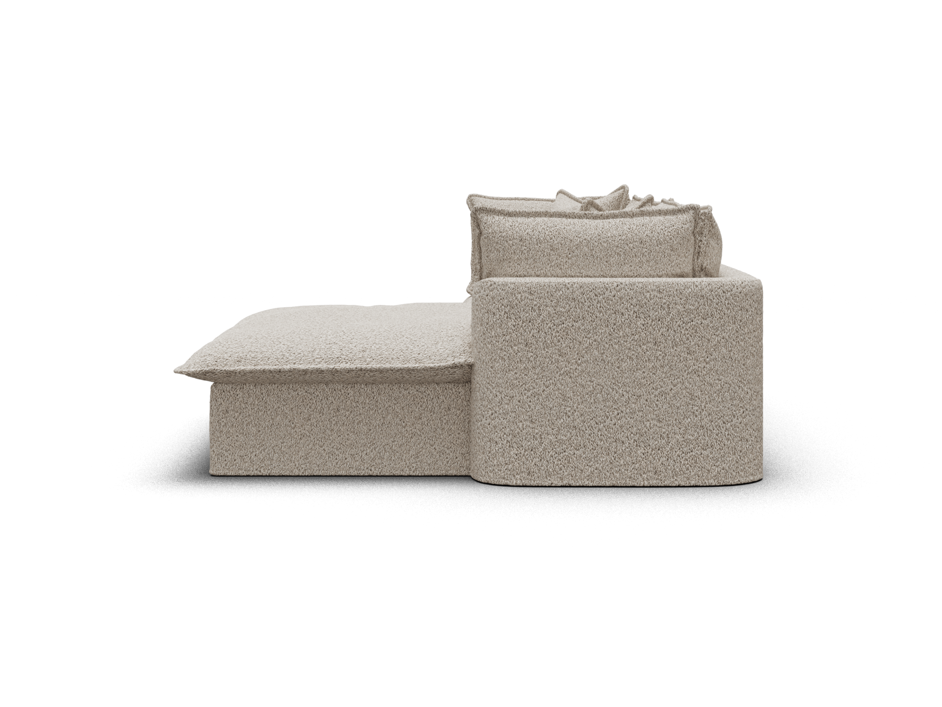 Koala Tamarama 2-section modular sofa with chaise in Aussie Latte, regular, studio shot on white