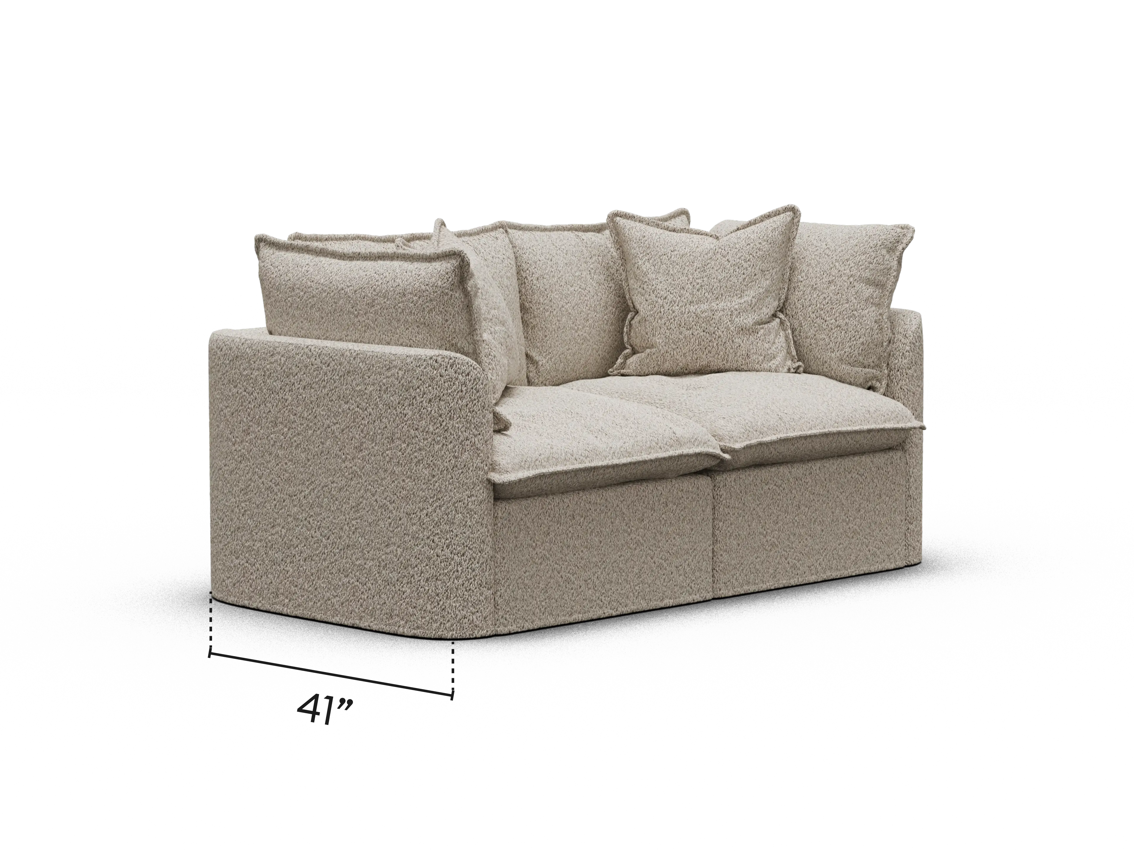 Tamarama Modular Sofa - Regular / 2 Sections / Aussie Latte (Luxe)