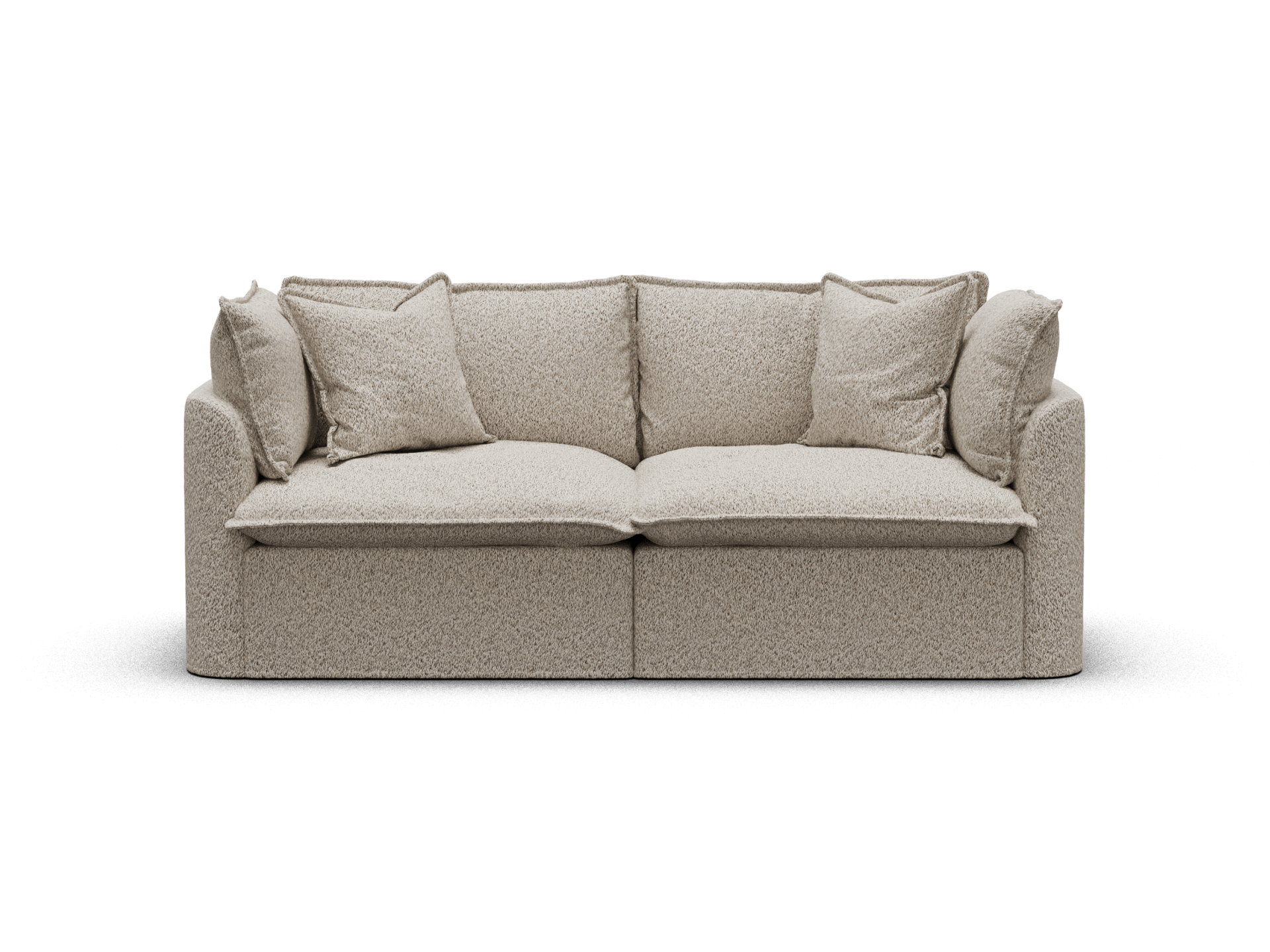 Koala Tamarama 2-section modular sofa in Aussie Latte, extra-wide, studio shot on white