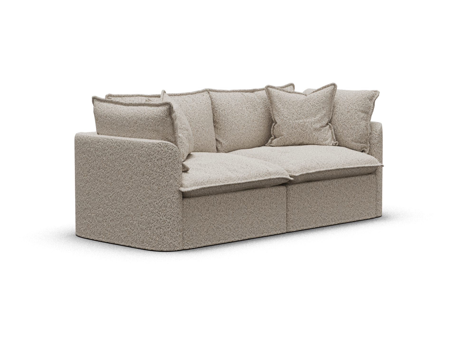 Koala Tamarama 2-section modular sofa in Aussie Latte, extra-wide, studio shot on white
