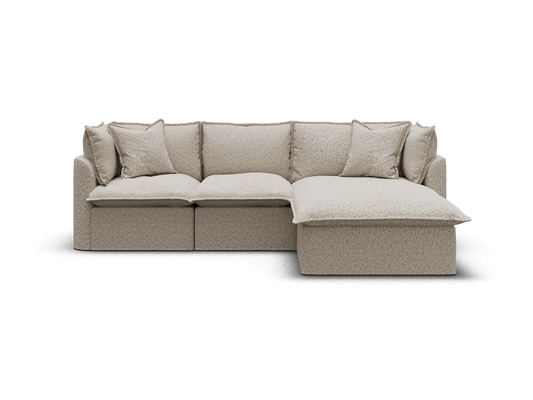 Koala Tamarama 3-section modular sofa with chaise in Aussie Latte, regular, studio shot on white