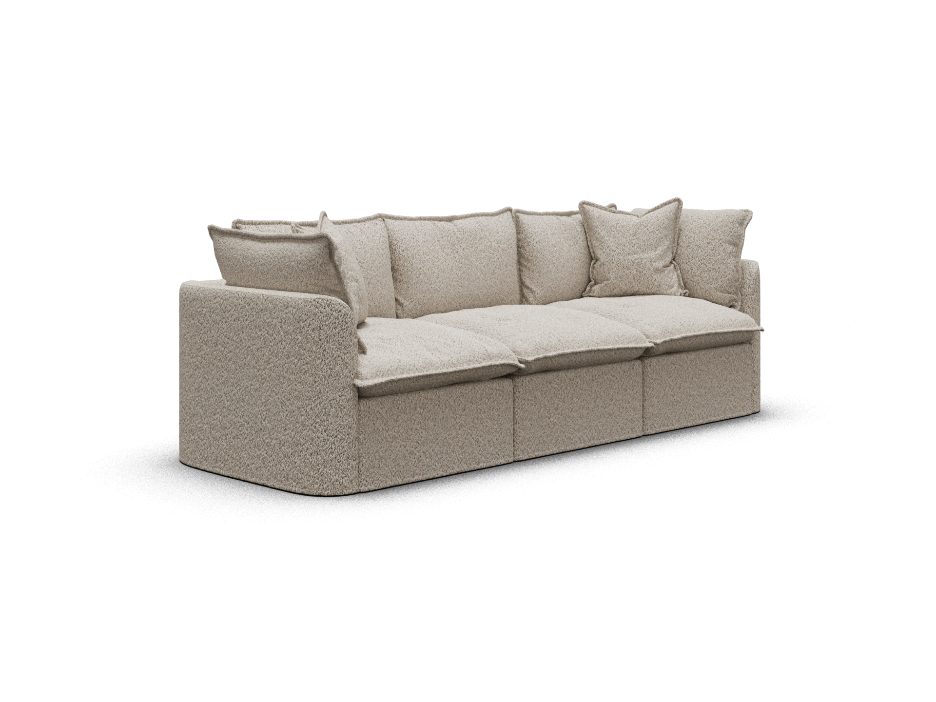Koala Tamarama 3-section modular sofa in Aussie Latte, regular, studio shot on white