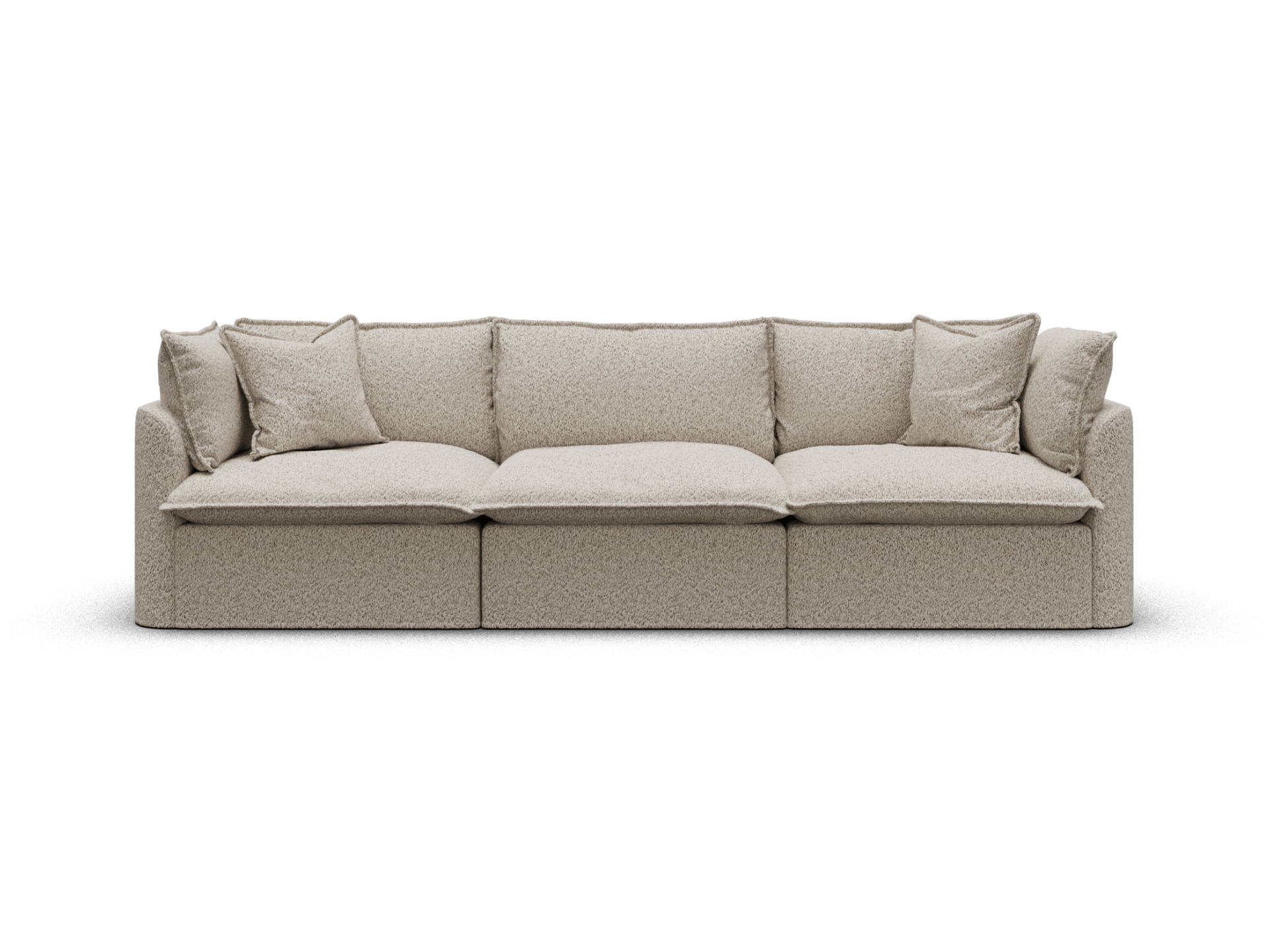 Koala Tamarama 3-section modular sofa in Aussie Latte, extra-wide, studio shot on white