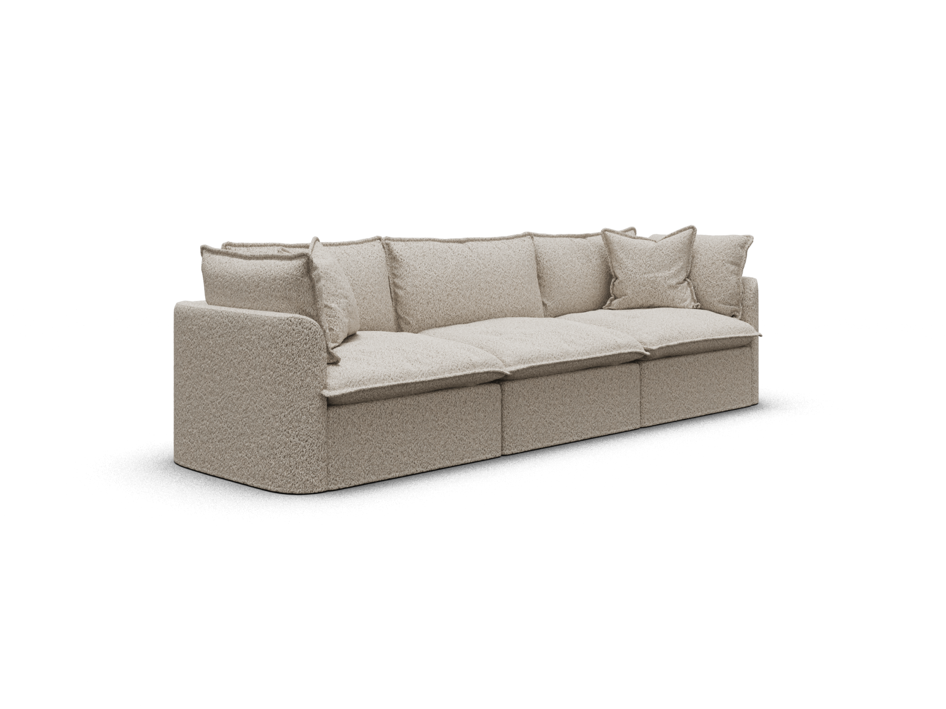 Koala Tamarama 3-section modular sofa in Aussie Latte, extra-wide, studio shot on white