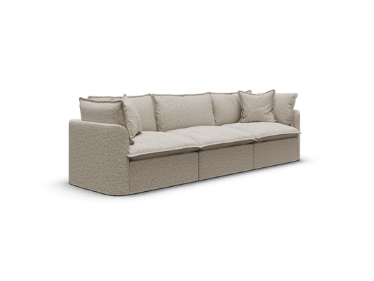 Koala Tamarama 3-section modular sofa in Aussie Latte, extra-wide, studio shot on white