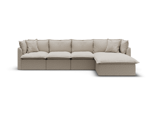 Koala Tamarama 4-section modular sofa with chaise in Aussie Latte, regular, studio shot on white