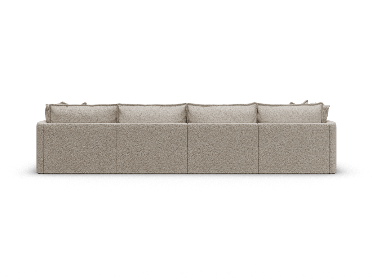 Koala Tamarama 4-section modular sofa with chaise in Aussie Latte, extra-wide, studio shot on white