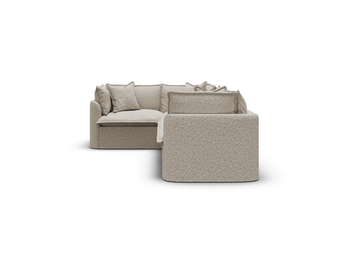 Koala Tamarama 4-section L-shape sectional in Aussie Latte, extra-wide, studio shot on white