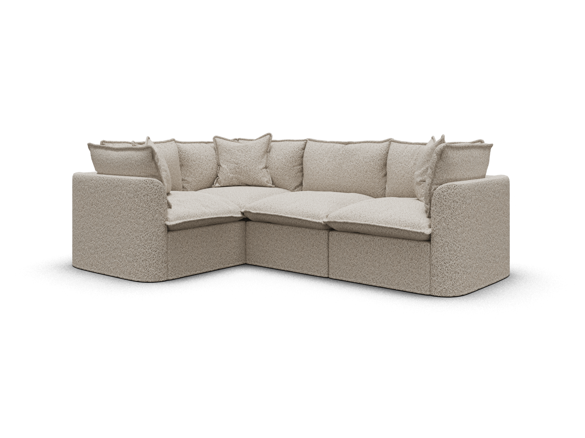 Koala Tamarama 4-section L-shape sectional in Aussie Latte, regular, studio shot on white
