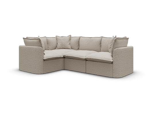Koala Tamarama 4-section L-shape sectional in Aussie Latte, regular, studio shot on white