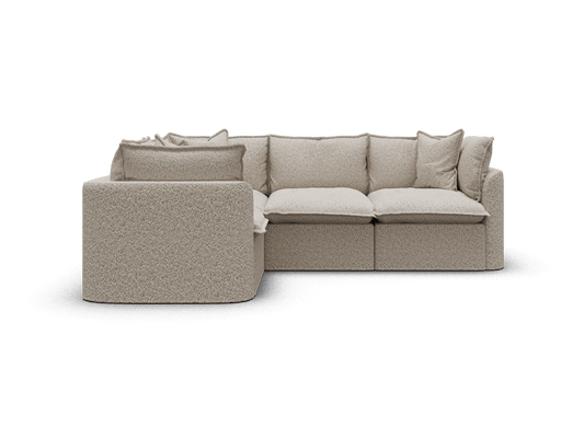 Koala Tamarama 4-section L-shape sectional in Aussie Latte, regular, studio shot on white