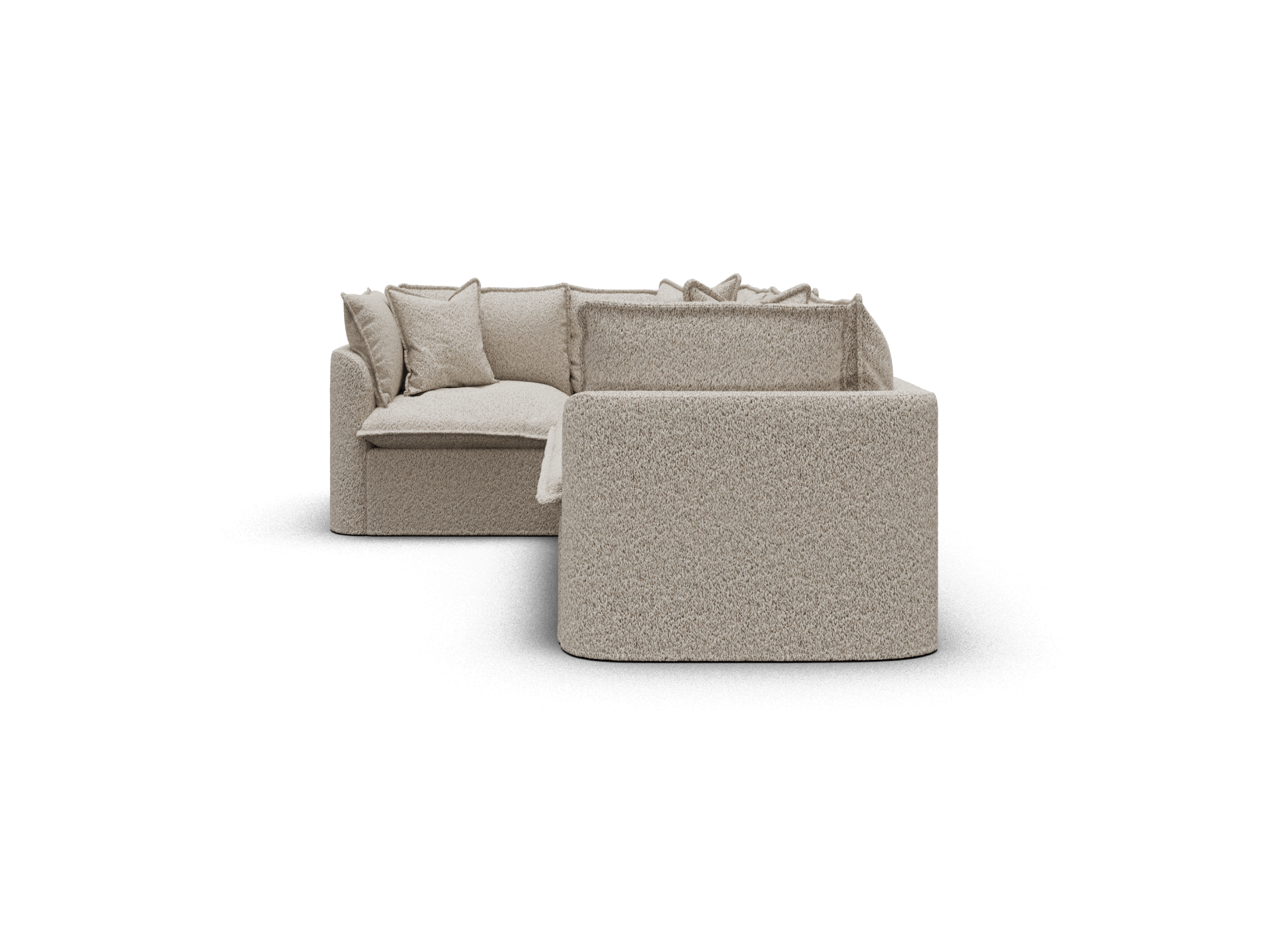 Koala Tamarama 4-section L-shape sectional in Aussie Latte, regular, studio shot on white