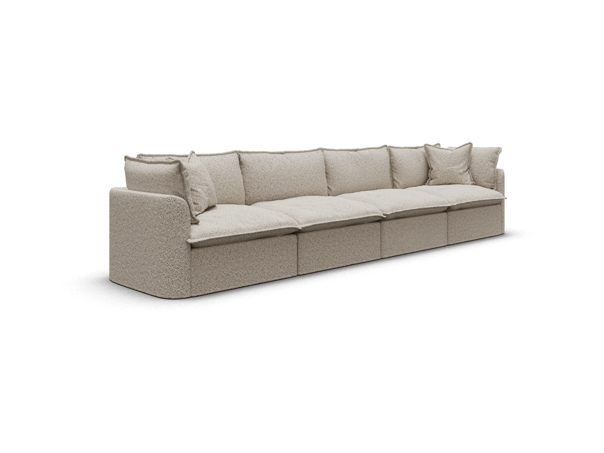 Koala Tamarama 4-section modular sofa in Aussie Latte, extra-wide, studio shot on white