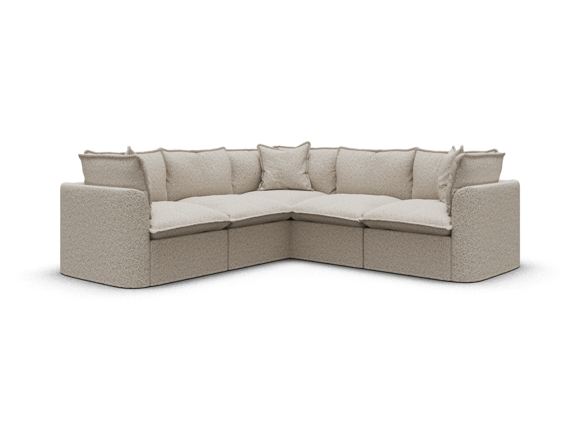 Koala Tamarama 5-section L-shape sectional in Aussie Latte, regular, studio shot on white